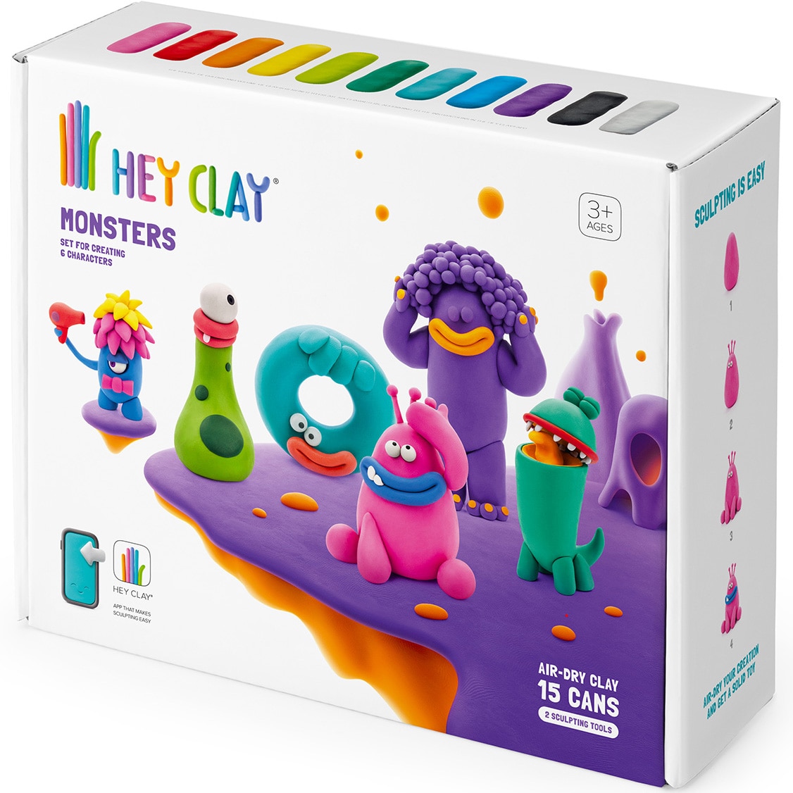 Set Hey Clay - Monsters, 15 cutii - eMAG.ro