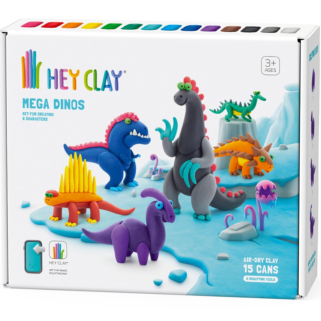 Set Hey Clay - Mega Dinos, 15 cutii - eMAG.ro