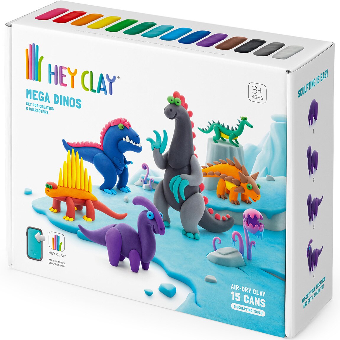 Set Hey Clay - Mega Dinos, 15 cutii - eMAG.ro