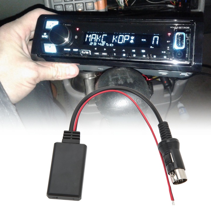 Bluetooth AUX autós adapter, longziming, 5.0, tiszta hangzás, Kenwood 13 tűs porthoz