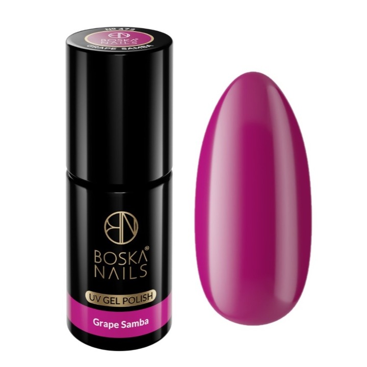 Oja hibrida Boska Nails Grape Samba, 6ml, culoare mov roz, colectia Summer Time