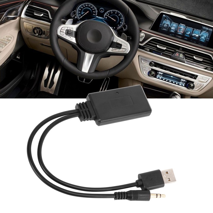 Bluetooth AUX адаптер Longziming за 1, 3, 5, 6, 7 серия, X1, X3, X5, X6, Z4, COOPER R55, R56, R57, 2004-2016, 2007-2016, ABS