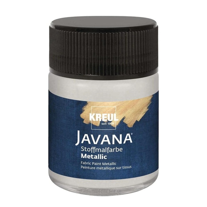 Fém textilfesték KREUL Javana, 250ml, átlátszatlan, mosásnak ellenálló, ezüst