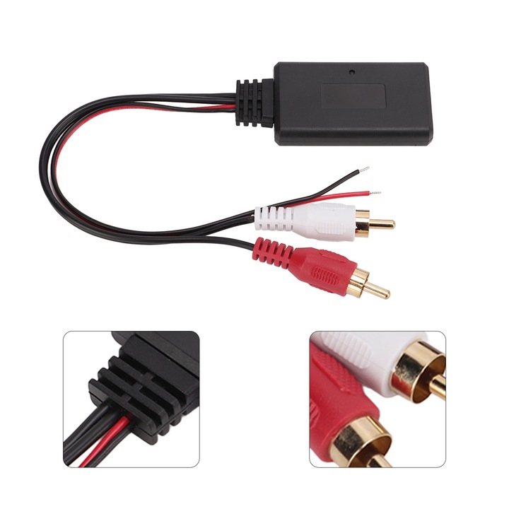 RCA Aux Bluetooth autórádió modul, hosszú ziming, ABS, AUX csatlakozás, 1 DIN