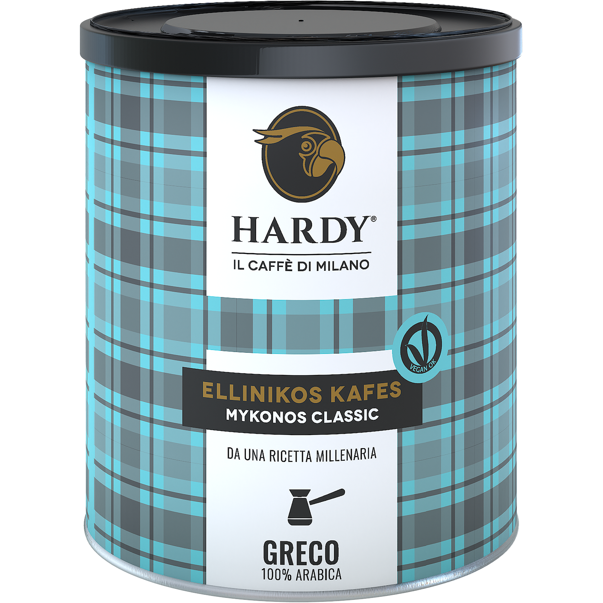 Cafea macinata, Hardy Mykonos Classic, cutie metalica, 200 g