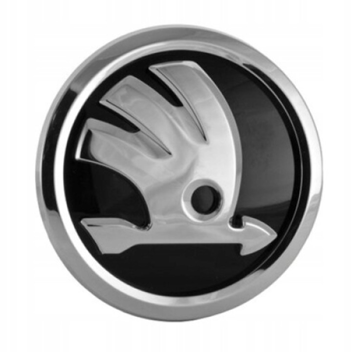 Kompatibilis embléma SKODA 80mm motorháztetőhöz, ABS, ragasztószalaggal rögzítve