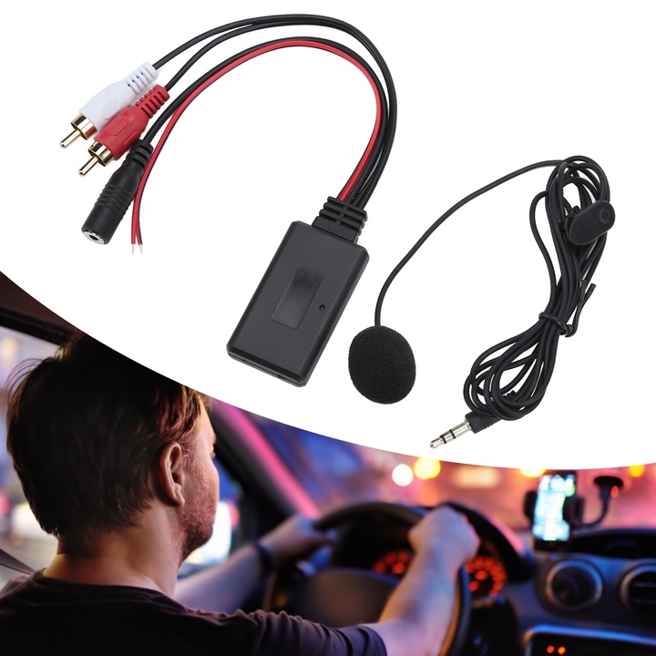 Bluetooth adapter 2RCA AUX IN, hosszú szimuláció, 5.0, ABS, 1x2W