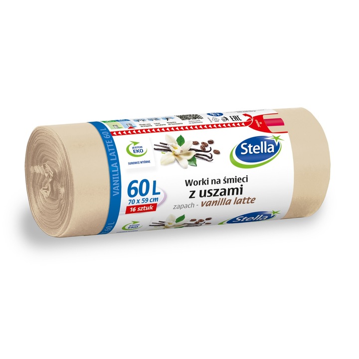 Saci menajeri, Stella, 35L, 24 bucati, bej, vanilie latte