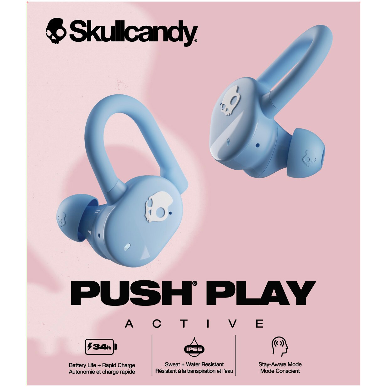 Casti In-Ear Skullcandy Push Play Active, True Wireless, Bluetooth