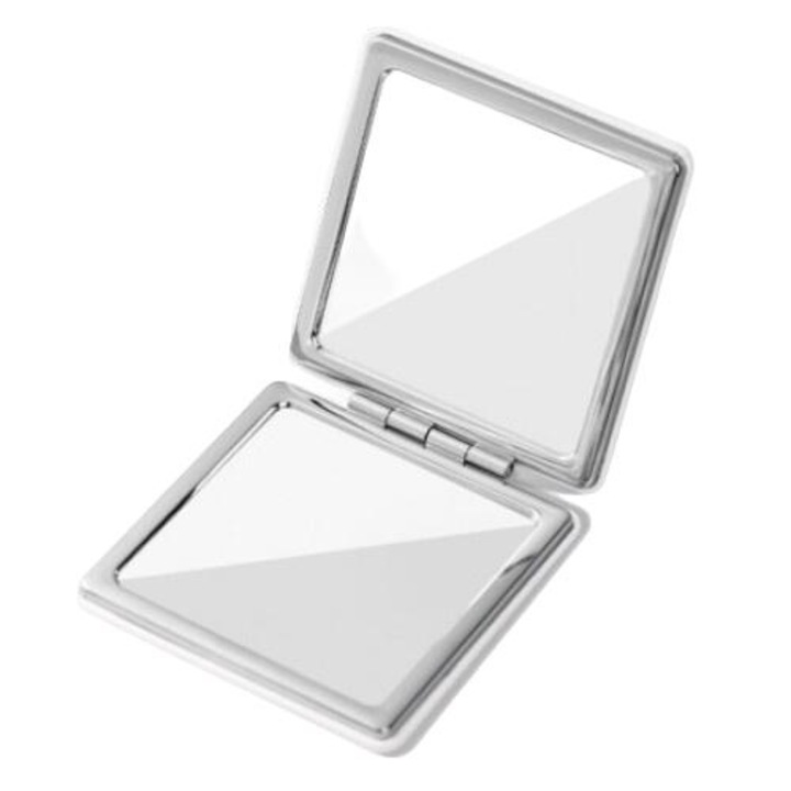 Oglinda cosmetica, ECARLA, metal, 7.4 x 7.2 cm, alb
