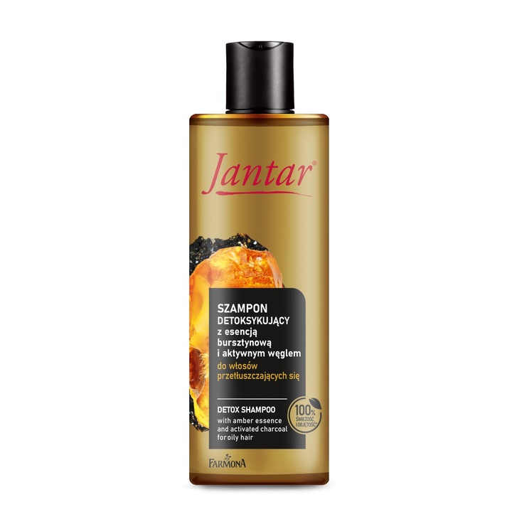 Sampon detoxifiant Farmona cu esenta de chihlimbar si carbune activ, pentru par gras, 300ml