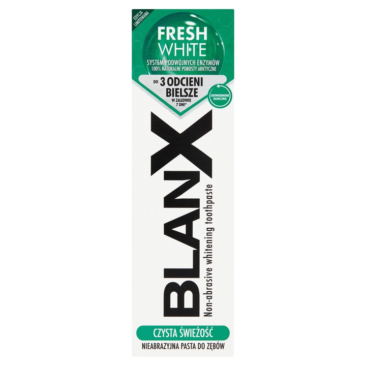 Паста за зъби Blanx Fresh White, 75 мл, естествено избелване, екстремна свежест