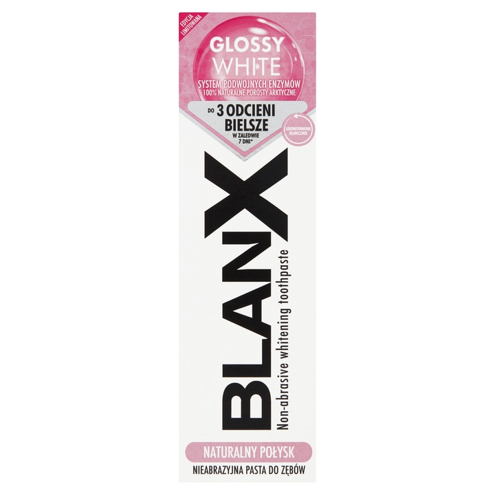 Паста за зъби Blanx Glossy White, 75 мл, избелваща, свежест