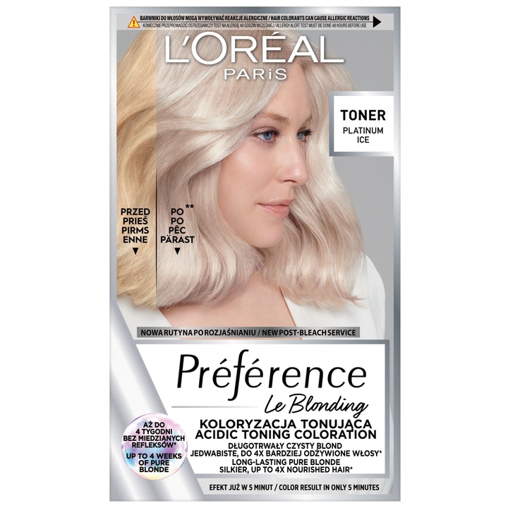 Nuantator de par L'Oreal Paris, Preference Le Blonding, 01 Platinum