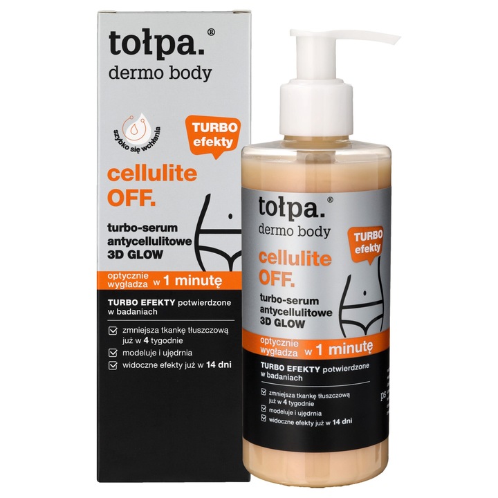 Ser anticelulitic Tolpa, 250 ml, efect imediat, textura gel, pentru piele neteda