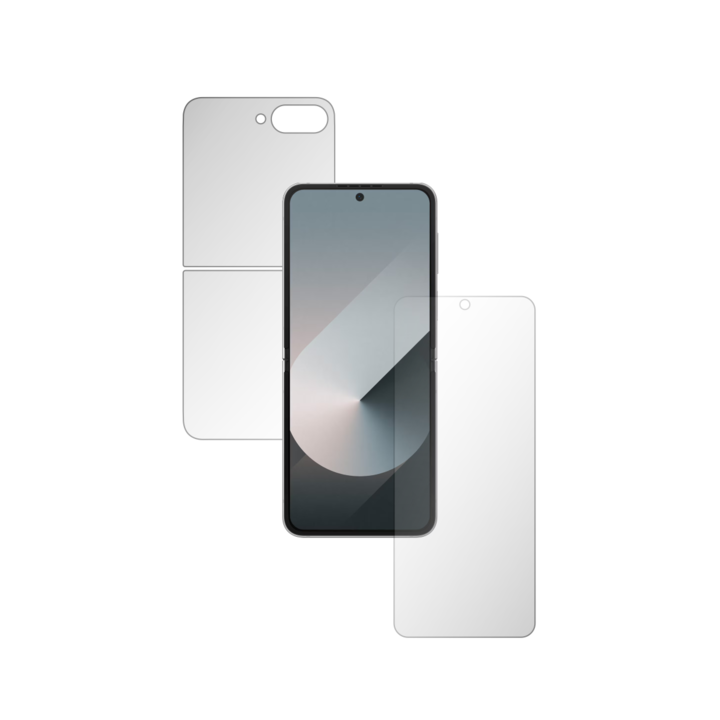 iSkinz teljes testfólia Samsung Galaxy Z Flip6 készülékhez - Invisible Skinz HD, Egyszerű vágás, Ultra-tiszta szilikon védelem a képernyőhöz és a hátlaphoz, átlátszó tapadó bőr