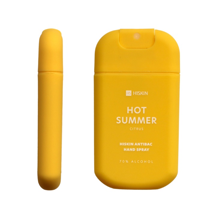 Spray dezinfectant pentru maini, Hiskin, actiune bactericida, fungicida si virucida, aroma citrice, 30 ml