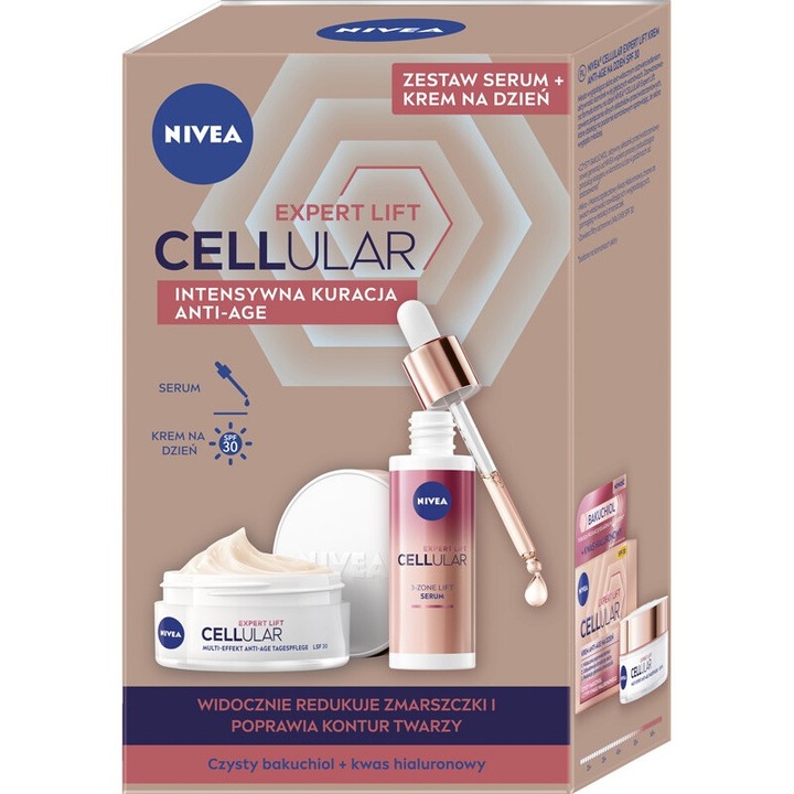 Szett NIVEA Expert Lift nappali krém SPF 30 és szérum, lifting hatású, 50ml + 30ml