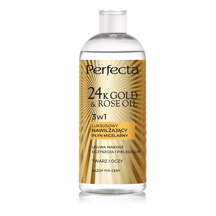 Fluid micelar pentru toate tipurile de piele 400ml DAX 24K Gold & Rose Oil