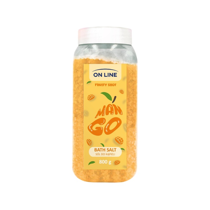 Sare de baie ON LINE Fruity Shot Mango, 800 g, 99% ingrediente naturale