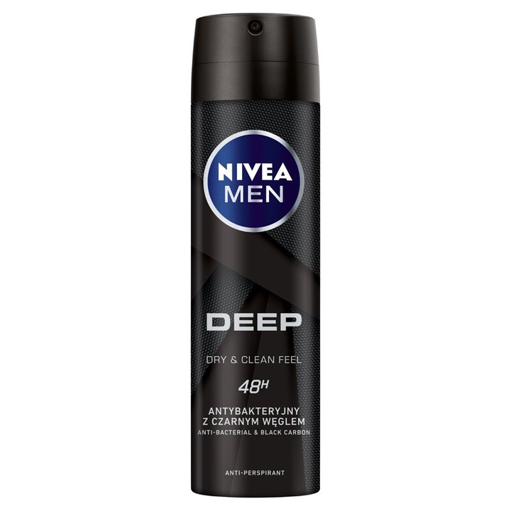 Antiperspirant Nivea Men Deep Darkwood, 150 ml, protectie 72 ore, fara urme