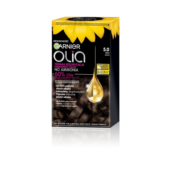 Vopsea de par GARNIER, Olia, 5.0 Brown