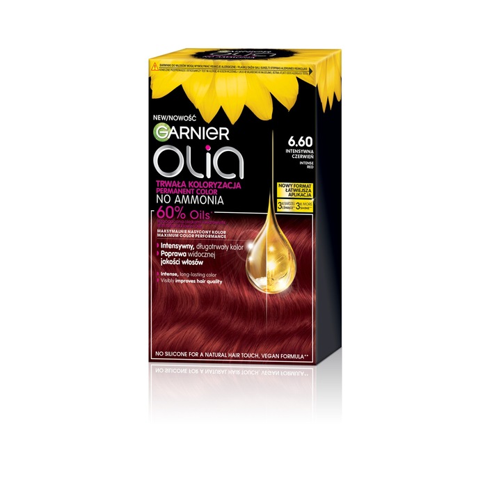 Vopsea de par GARNIER, Olia, 6.60 Intense Red