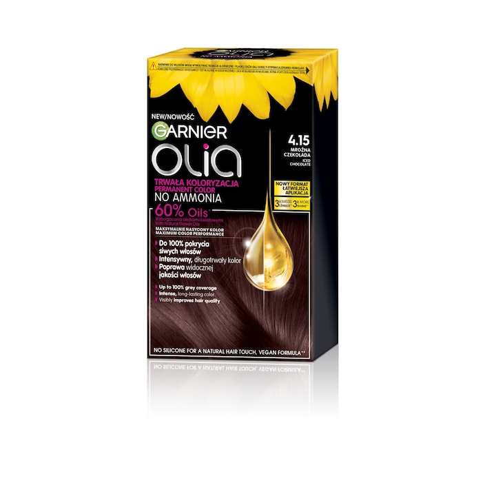 Vopsea de par GARNIER, Olia, 4.15 Iced Chocolate