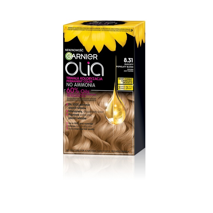 Vopsea de par GARNIER, Olia, 8.31 Golden Ashy Blond