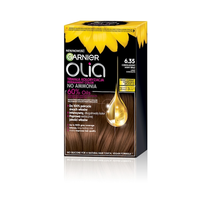 Vopsea de par GARNIER, Olia, 6.35 Light Chocolate