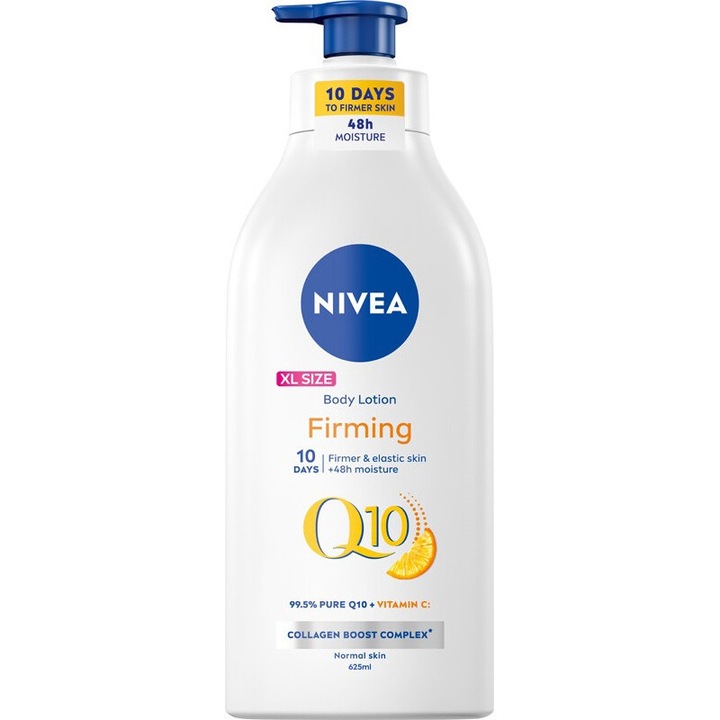 Lotiune de corp NIVEA Q10, 625 ml, cu vitamina C, hidratant, usor absorbabil
