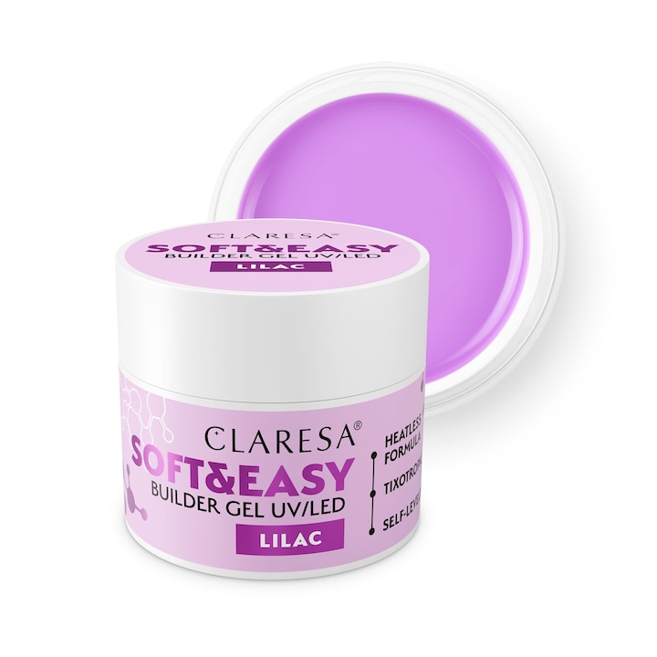 Építőzselé körömre Claresa Soft&Easy, lila, 12g