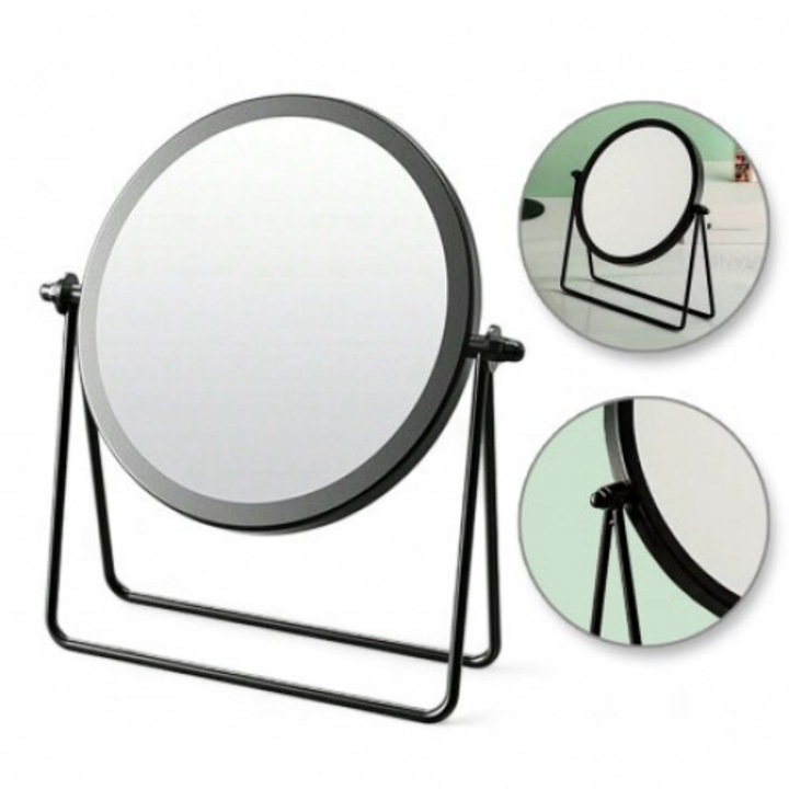 Oglinda cosmetica stand, ECARLA, metal, 14.5cm, 21cm