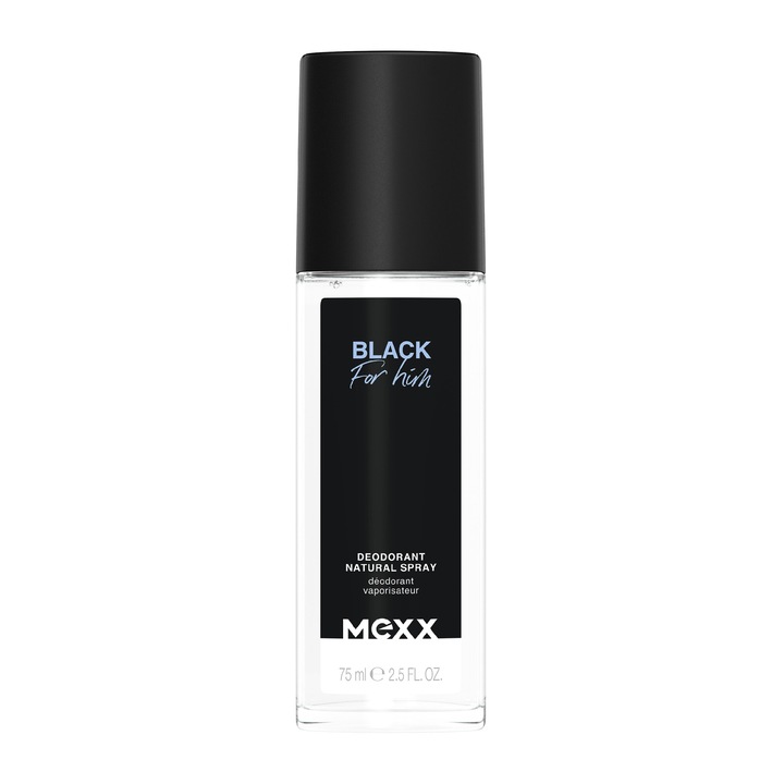 Dezodorant Coty Mexx Black, 75 ml, note florale, piper negru