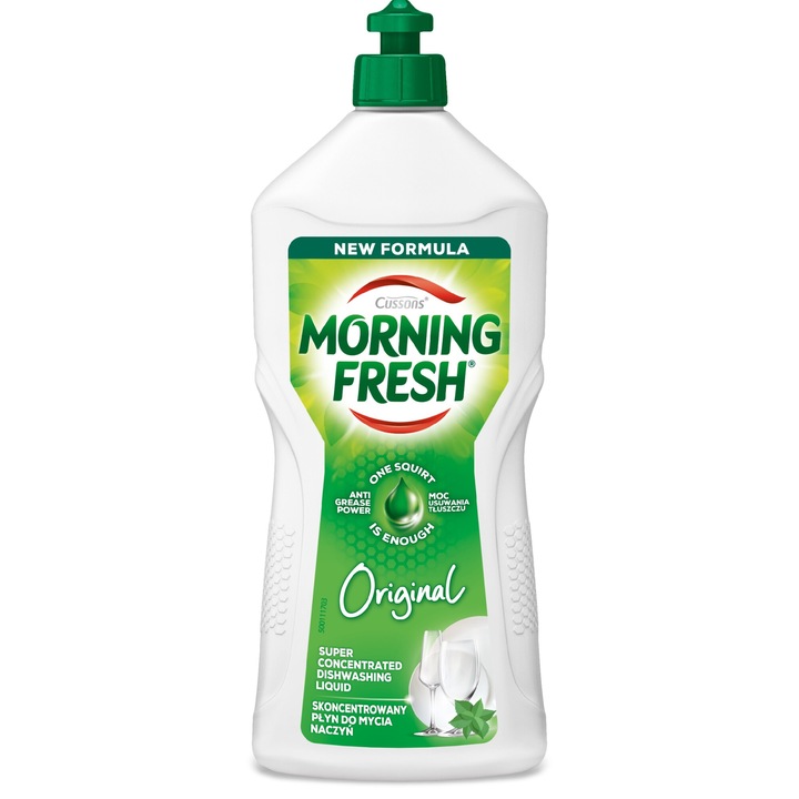 Detergent vase Sarantis Morning Fresh Original, 900 ml, miros de menta, super concentrat