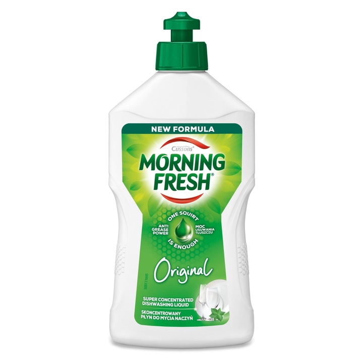 Detergent vase Sarantis Morning Fresh Original, 400 ml, miros de menta, super concentrat