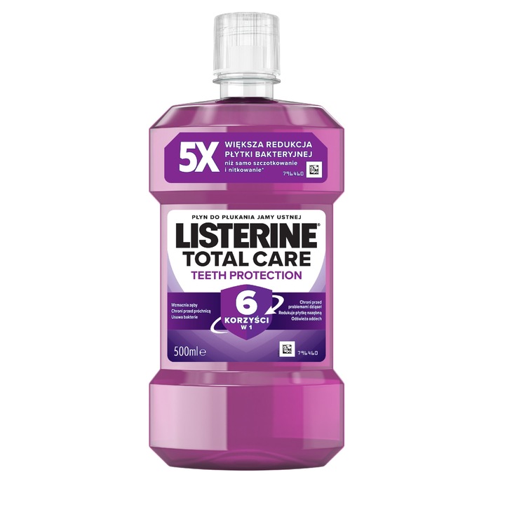 Listerine Total Care вода за уста, 500 ml, 6 предимства, пълна защита