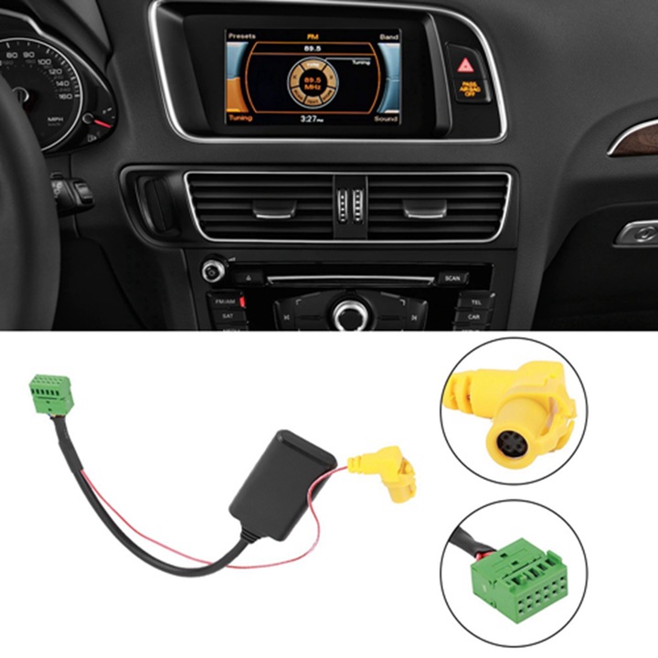 Vezeték nélküli Bluetooth audio adapter Audi MMI 3G-hez, kompatibilis a Q5 A4L A6L Q7 A5 S5-tel, fekete, 5.0