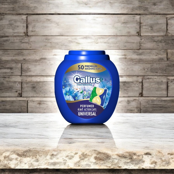 Detergent de rufe Gallus Professional, 50 capsule, pentru rufe albe si colorate