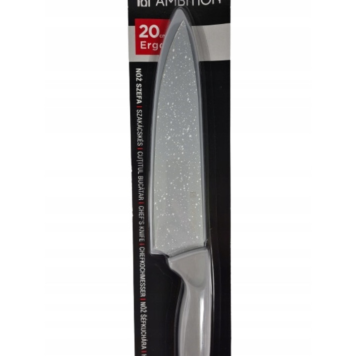 Cutit Ambition, ergonomic, antiderapant, argintiu, 33x4cm