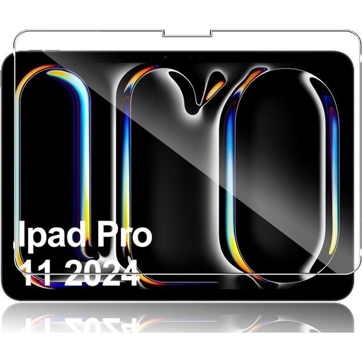 Folie sticla pentru iPad Pro 11 (2024), Claritate si Protectie Maxima, 0.33mm, Strat Oleofobic Anti-Amprenta, SKDR 3D Tab Glass - Negru