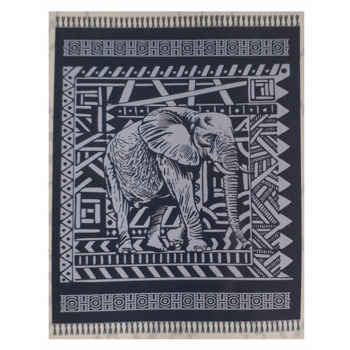 Плажна кърпа, CARDSPLITTER, Памучна, 200x220см, с ресни