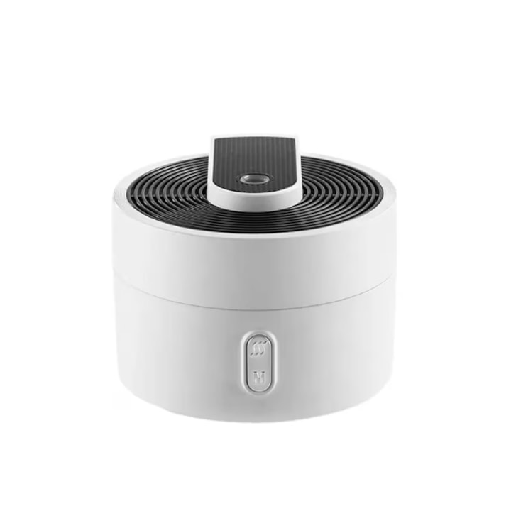 Umidificator de aer si aromaterapie S, capacitate 220 ml, 2 trepte de pulverizare, lumini led, silentios, alb, USB