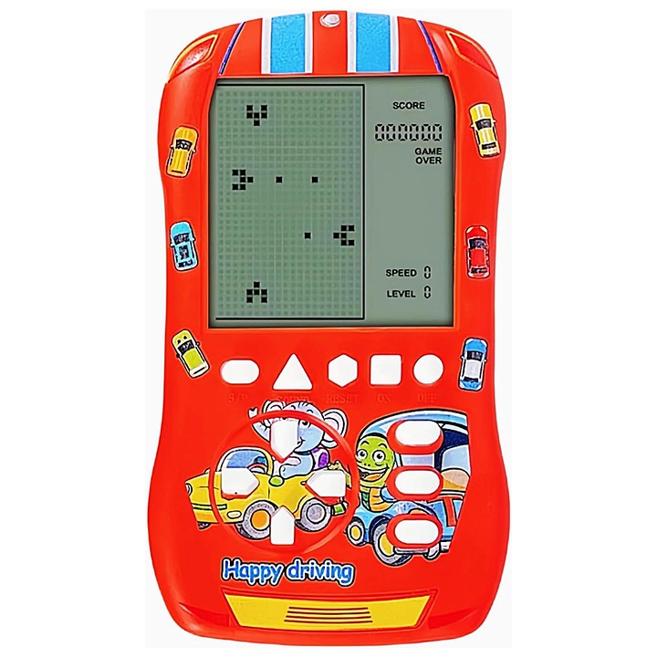 Consola de jocuri Retro Tetris cu Ecran Mare Brick Game Portabil de Buzunar Consola Joc Clasic Tetris Rosu SprintMag®