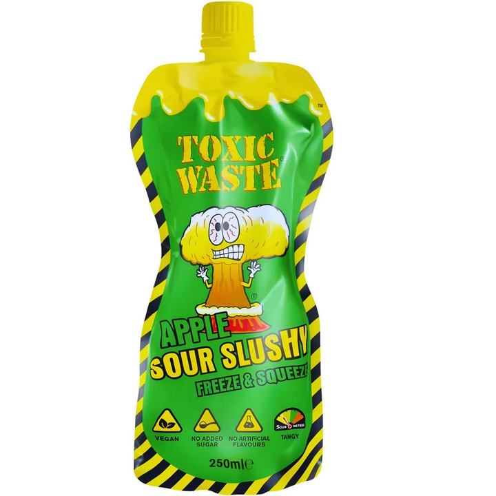 Toxic Waste Apple Sour Slushy 250ml, Inghetata Lichida