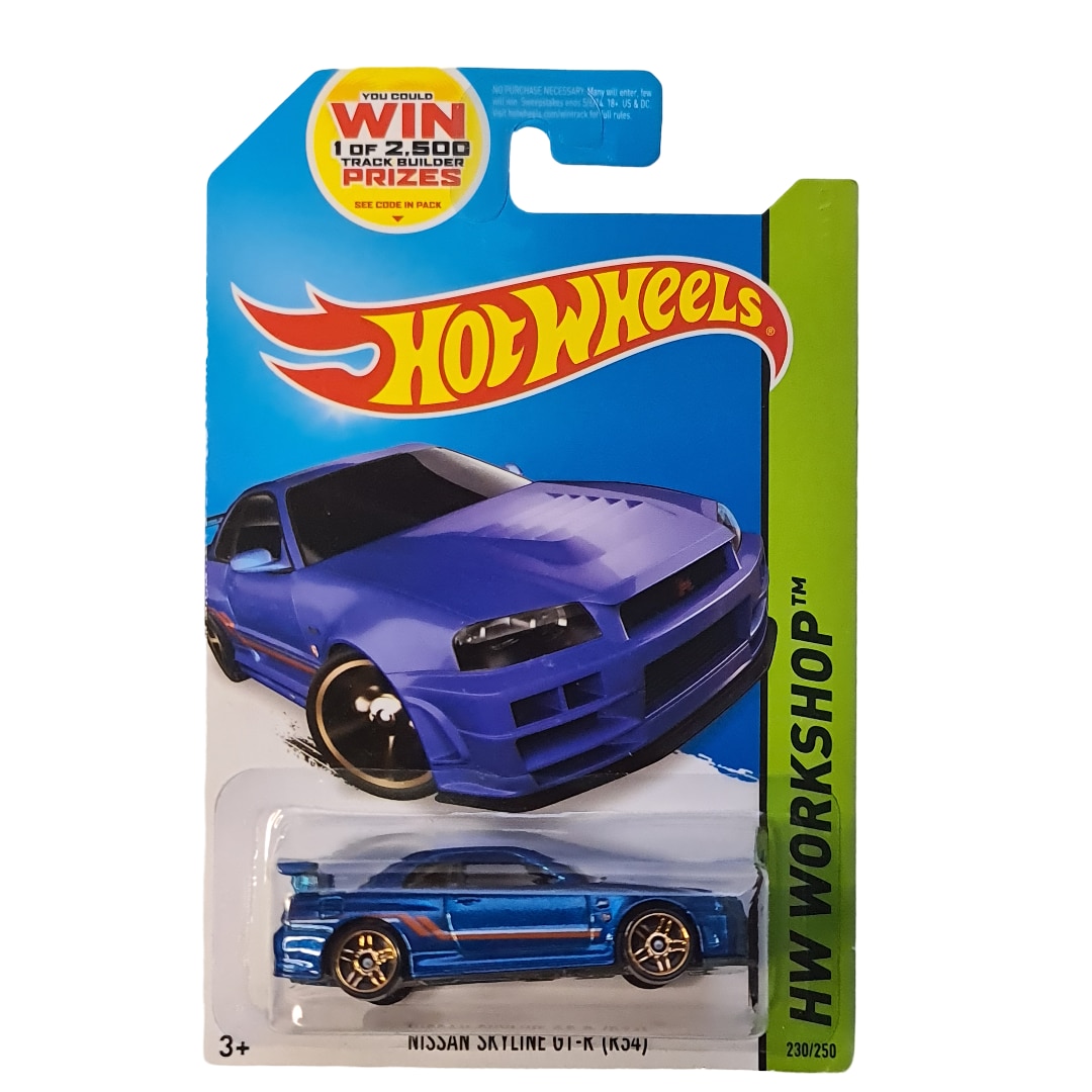 Masinuta metalica Hot Wheels, Nissan Skyline GT-R (R34), Card Lung