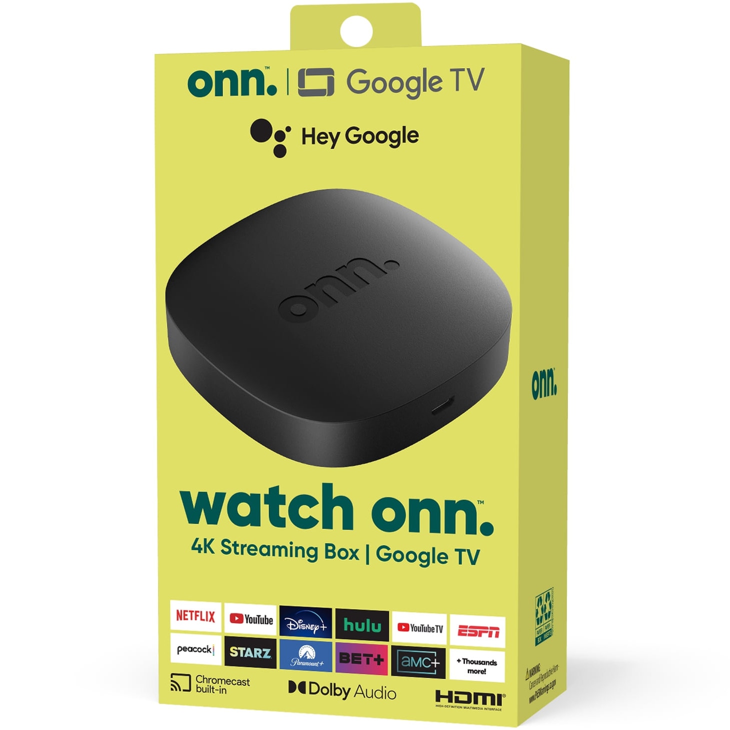 Mediaplayer ONN Google TV 4K Ultra HD, Negru - eMAG.ro