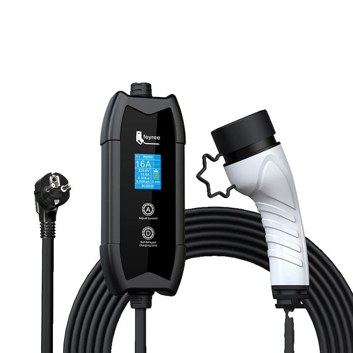 Incarcator portabil pentru vehicule electrice, 16A, 3.5KW, 5m, Type 2, 8kg