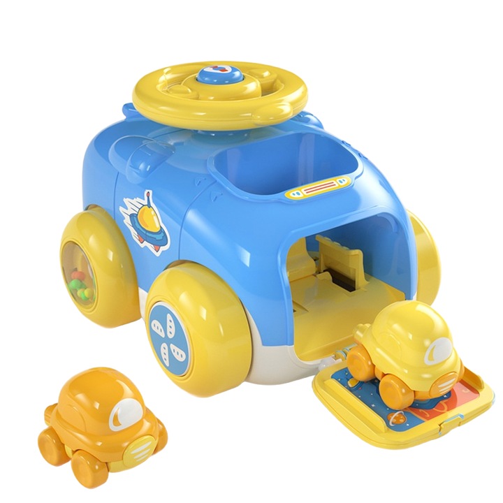Jucarii pentru copii, bebelus, masina catapulta, educativ, antrenament concentrare, rezistent la cadere, usor de depozitat, albastru