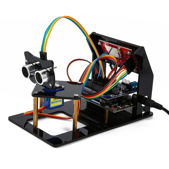 Образователен комплект Tetea, комплект STEM Ултразвуков сензор/радарен модул Ardunio 180" SPI 1,8 градусов сканиращ детектор с TFT дисплей